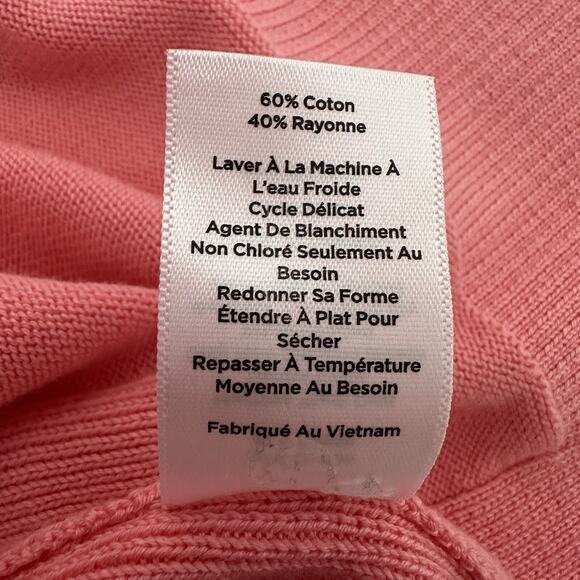 Talbots Sweater Womens Large Pink Button Cardigan Stretch Office Casual Vneck - Picture 13 of 15